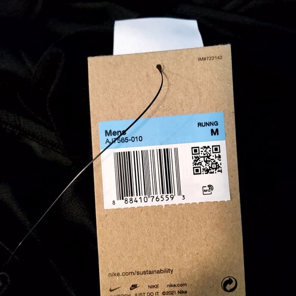 Nike Mens Crew neck design Short sleeves Dri-FIT Running T-Shirt Black Size M - Picture 6 of 6